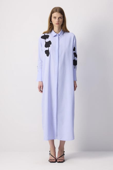 Touché Privé - Blousejurk met borduurdetails - Blauw - Dames