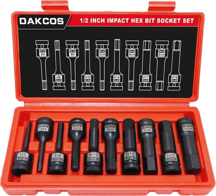 Metrische Impact Inbus Socket Set 10 Stuks 1/2" Drive Hex Bit 5-19MM