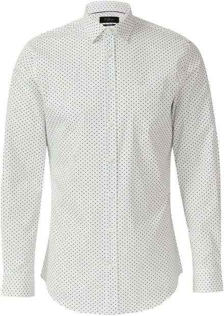 s.Oliver BLACK LABEL - Heren hemd - Maat 44 - Mannen - wit - katoen