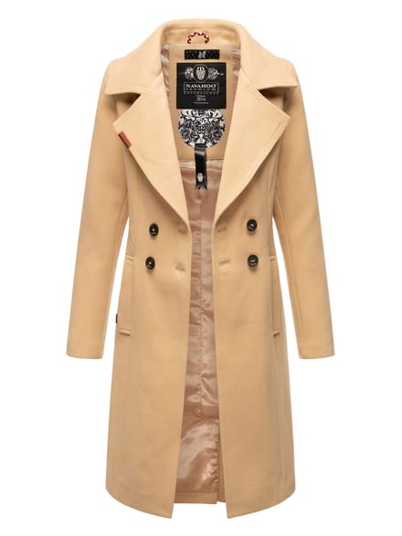 Navahoo Dames Trenchcoat Wooly – Premium Wintermantel met Elegante Pasvorm