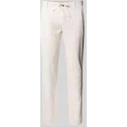Tapered fit linnen broek met elastische band