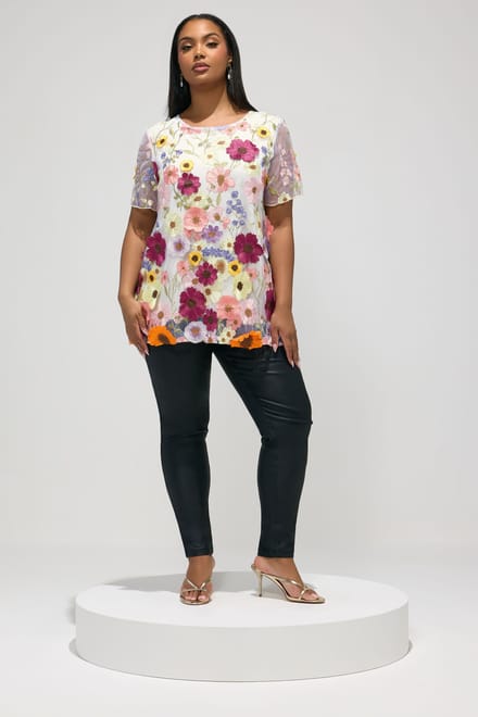Yours London Wit Tshirt Met Bloemenprint Size 42