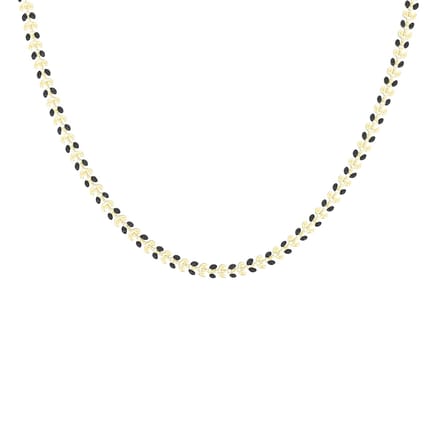 Gold/ black necklace with leaves