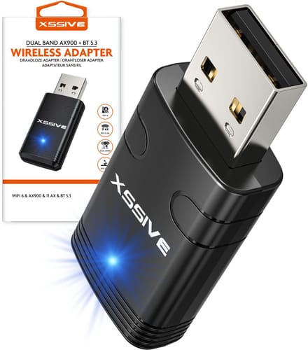 2 in 1 WiFi Adapter USB 900Mbps + Bluetooth 5.3 Dongle - WiFi Dongle - USB Bluetooth Adapter - Geschikt voor Windows 10/11