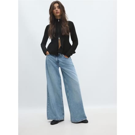 Stradivarius Gebreide peplum trui  Zwart XS