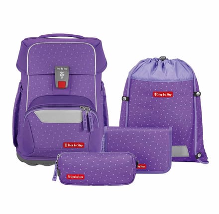 Step by Step schooltas Basis Schulranzen-Set 4-delig Purple Konfetti paars