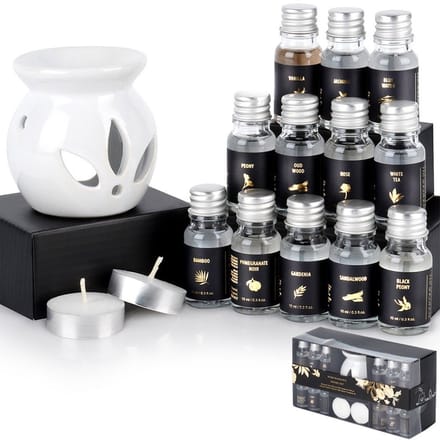 VILDE - Aromadiffuser - Keramische Kom - 12 Geurende Olieën - Tealight