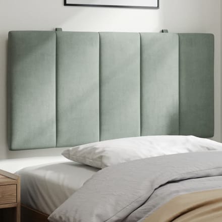 vidaXL - Hoofdbordkussen - "Hanko" - Lichtgrijs - 100 - cm - Fluweel