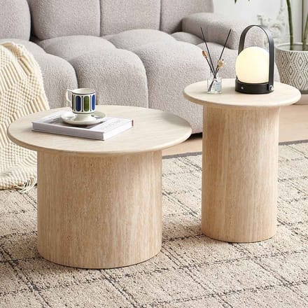 Milton & Oldbrook Salontafel Set Mezica Travertinlook