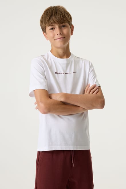 GARCIA Jongens Print T-shirt Wit Korte mouw