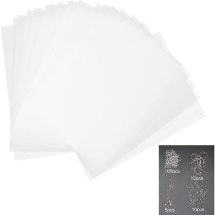 Krimpkous Folie Set DIY Oorbellen Sleutelhanger Spelden Printbaar Krimpend Materiaal20145-2# white