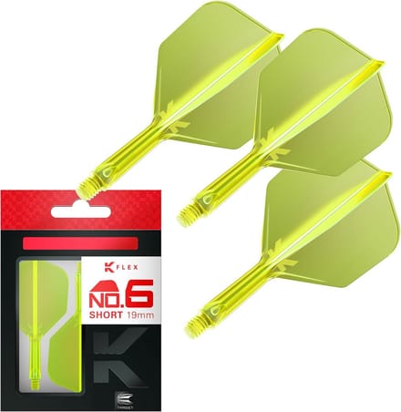 Geïntegreerde Dart Flights en Steeltjes Set (K-Flex Stijl) - No. 6 Kort - 3 Stuks
