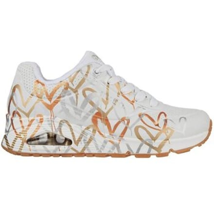 Skechers Uno-Metallic Love - Dames Sneakers - Wit
