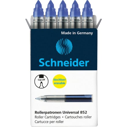 Rollerpenvulling Schneider 852 medium blauw 5 stuks