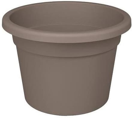 Bloempot Rond Premium 25cm + Bodemgaten TAUPE Nicoli / 2 STUKS ! /