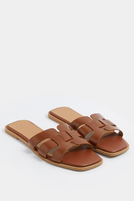 Yours Bruine Muiltjes Met Uitsparing In Brede Epasvormsize 43EEE
