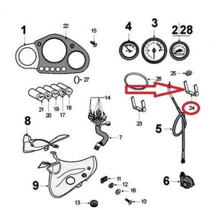 Bride support de compte tour pour moto Peugeot 50 XR6 E 2012 755755 Neuf