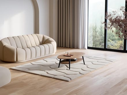 Vente-unique Vloerkleed met reliëf en bonteffect - 200 x 290 cm - Beige - ARENSO