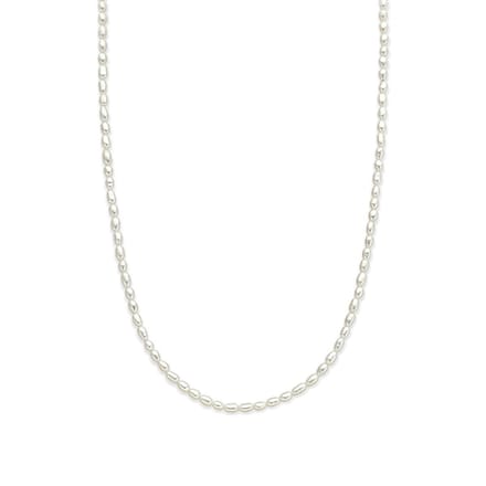 zilver gerhodineerd collier parels 2,8 mm 40 + 5 cm 1337723
