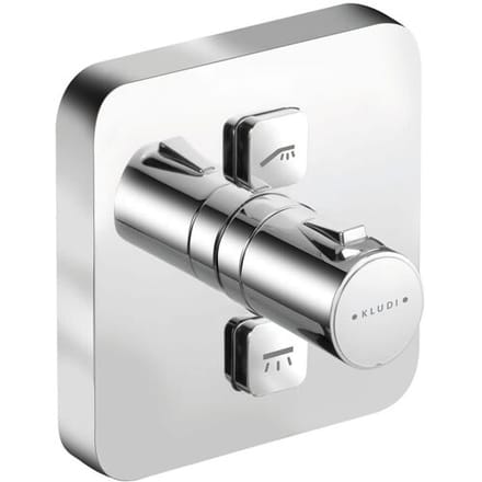 Kludi PUSH concealed thermostatic shower mixer, with push-button for 2 consumers 389110538