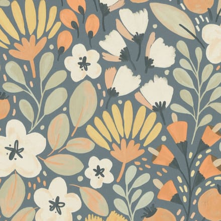 Erismann Vinylbehang 10518-08 - La Terasse - Botanisch Blauw - 53cm x 10.05m