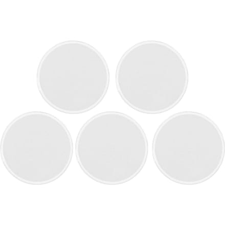 5pcs Éventail Disque Volant Blanc Polyester avec Sac de Rangement DIY Blanc Pliant Éventail à Main pour Fête de Mariage white
