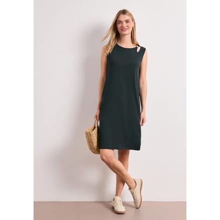 Knielange jurk met gespdetail