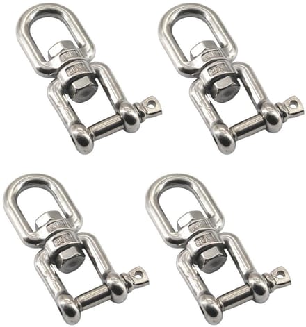 Ronte - Roestvrijstalen M4 Oogbout Swivel Ring Beugel 360° Draaibare Ring Connector Set van 4stuks.