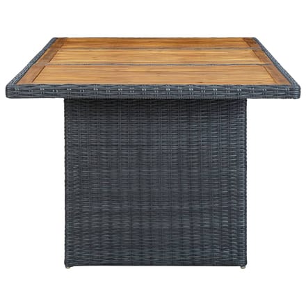 vidaXL - Tuintafel - poly - rattan - en - massief - acaciahout - donkergrijs