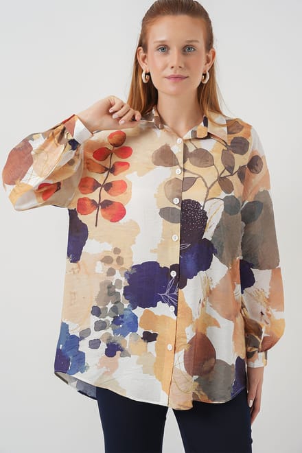 Overmaat Floral Overhemd met Knopen