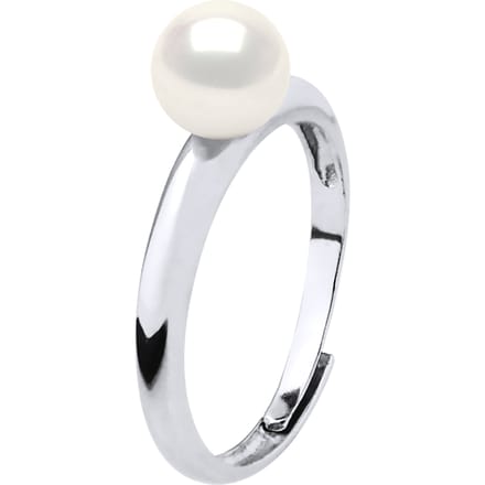 Rush Ring Verstelbare zoetwaterparels Rond 6-7 mm White 925
