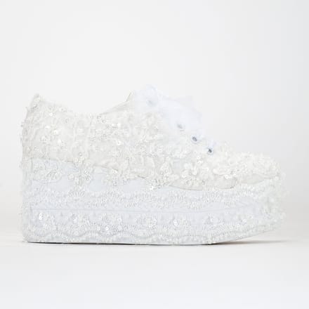 Florette Kant Bruiloft Platform Sneakers