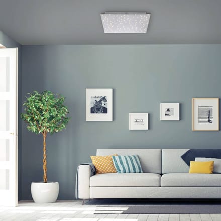 JUST LIGHT. GmbH LED plafondlamp Sparkle CCT dim staal 45x45cm