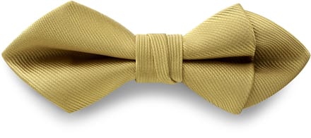 Mosterdgele Voorgestrikte Grosgrain Vlinderdas met Ruitvormige Punt