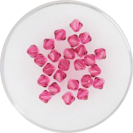 Glas geslepen glitterkralen, 4 mm - Fuchsia