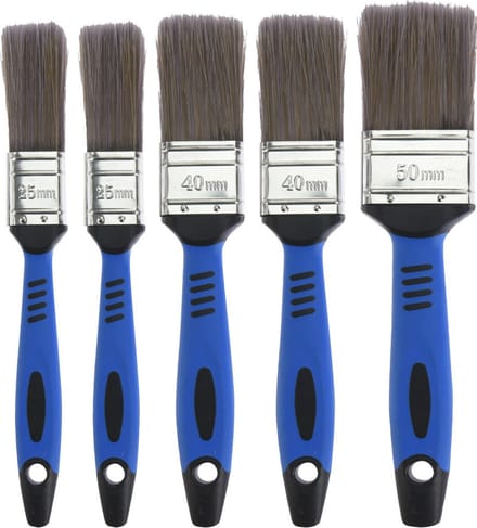 FX Tools Verfkwasten set - 5-delig - plat - 25-40-50 mm - kunststof
