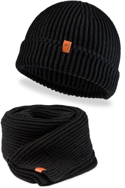 DTCH.FIT Beanie & Scarf Set Beautiful Black - One Size