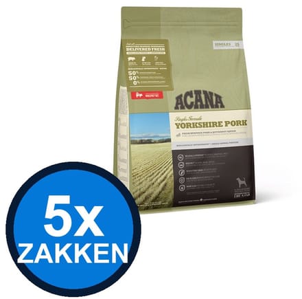 5x Acana - Singles Yorkshire Pork - Hondenvoer Droogvoer - 2 kg