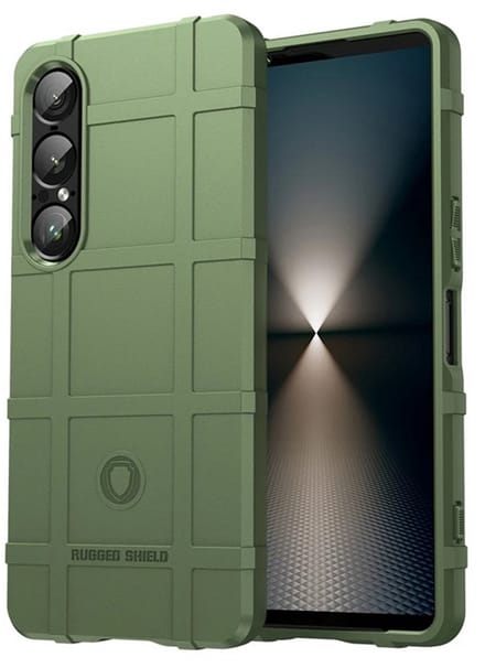 MobyDefend Hoesje - Geschikt voor Sony Xperia 1 VII - Rugged Shield TPU Backcover - Groen
