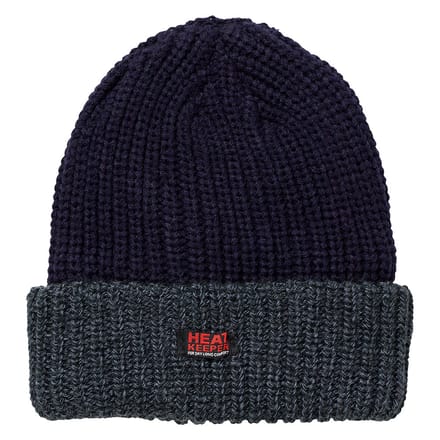 Heatkeeper - Thermo muts heren rib - Marine Blauw - One Size - 1-Stuk - Muts heren winter