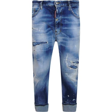 Dsquared2 Big Brother Jean Reinforced Destroyed Denim Blauwe Jeans