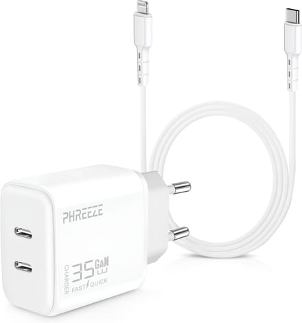 35w oplader adapter geschikt voor iPhone 14 13 12 11 - Usb C snellader geschikt voor iPhone - iPhone 14 oplaadstekker - 2 meter