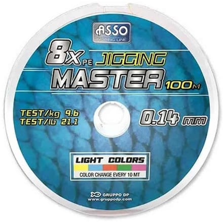 Asso Pe Jigging Master 100 M Gevlochten Vislijn Veelkleurig 0.120 mm