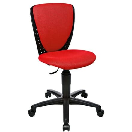Topstar High S'cool kinderdraaifauteuil, zonder armleuningen, voorgevormde zitting, 3D-gaasrugleuning, rood/zwart