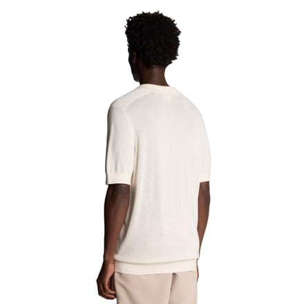 Lyle & Scott Heren Gebreid Naad Poloshirt met Tip (Wit)
