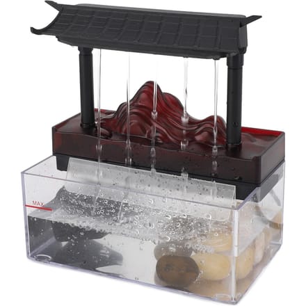 Fontaine à eau de table USB LED à flux récurrent en plastique pour décoration d'intérieur pour salon black