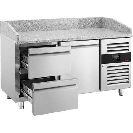 GGM Gastro Pizzakühltisch ECO - 1500x800mm - mit 1 Tür & 2 Schubladen