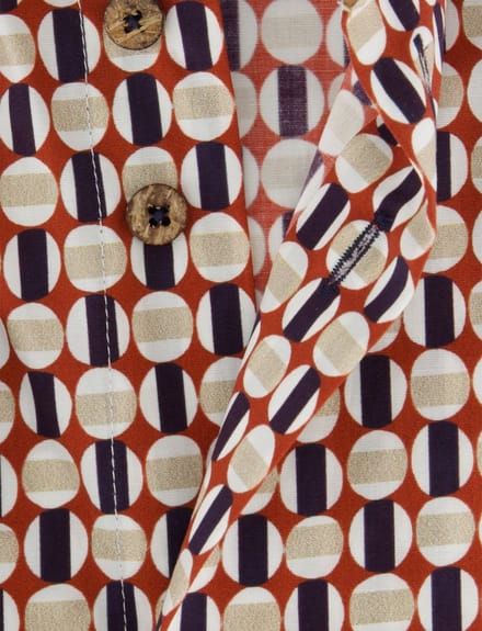 rood regular fit overhemd Eden Valley borstzak katoen geprint