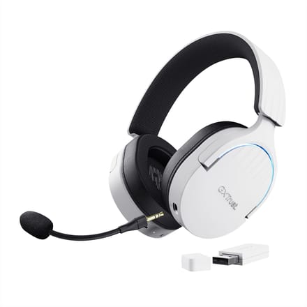 Trust GXT491 FAYZO Over Ear headset Bluetooth Virtual Surround Wit Surround sound, Microfoon uitschakelbaar (mute), Volumeregeling Gamen