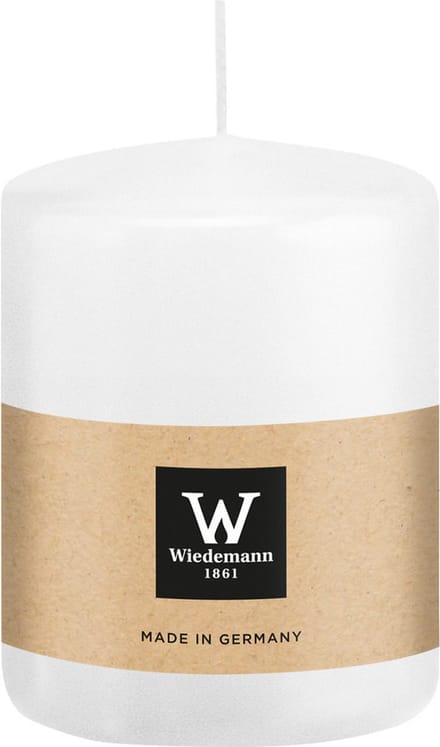 Wiedemann Cilinderkaars/stompkaars - wit - 6 x 8 cm - 29 branduren - zuilkaarsen